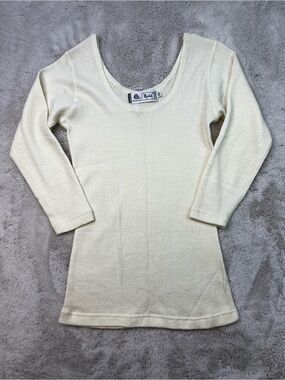 Pure New Wool Model Size Small Long Sleeve Base Layer Warm Winter Shirt Top